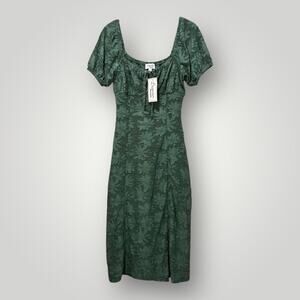 Lavender Moon Dress Size Small Juniors Burnout Floral Jade Green Keyhole Bodice